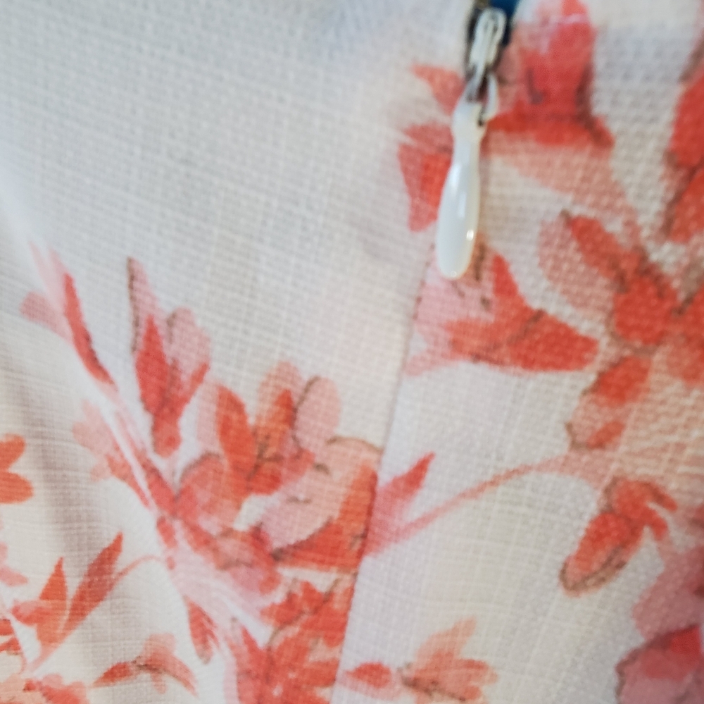 Tommy Hilfiger White and Orange Floral Dress Size 6 - Picture 9 of 11